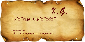Kónya Győző névjegykártya